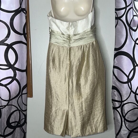 Jones New York, gold metallic halter dress size 10 petite - Picture 10 of 13